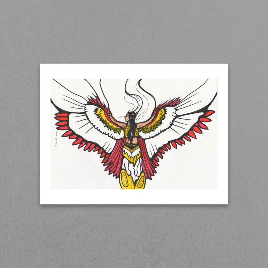 Eagle With Red & Yellow Feathers