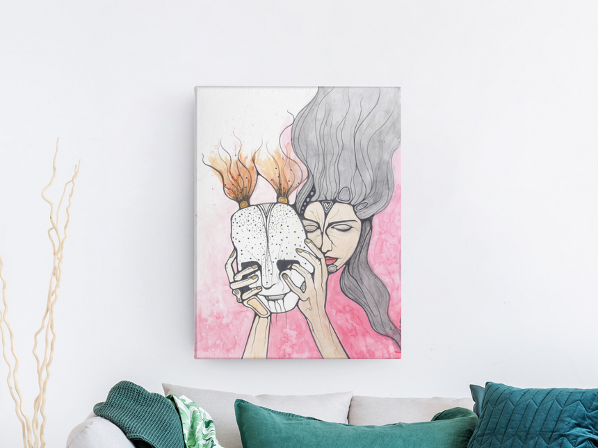 False Mask Art Print